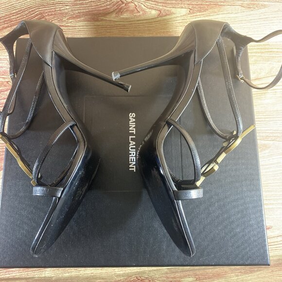 Yves Saint Laurent CASSANDRA SANDALS Smooth LEATHER Black - Picture 7 of 14